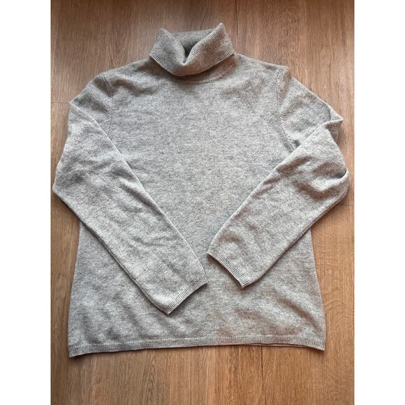Charter Club 2 Ply 100% Cashmere Size XL Turtle Neck Beigish/Gray Sweater Women - Picture 1 of 5